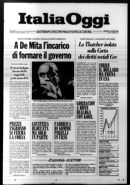 Italia oggi : quotidiano di economia finanza e politica